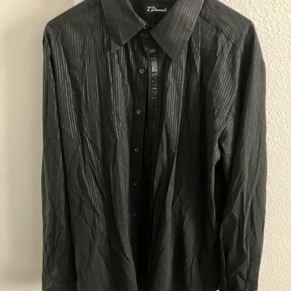 7 Diamonds Black Dress Shirt